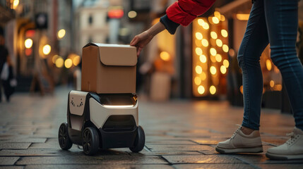 Mini delivery robot: a compact marvel of technological innovation, revolutionizing logistics last-mile delivery with efficiency, convenience, autonomous mobility for a smarter and streamlined future