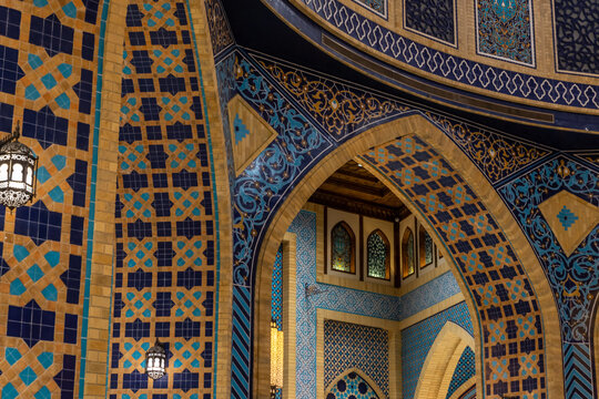 The interior of the Ibn Battuta Mall shopping center in Dubai city, United Arab Emirates