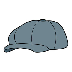 flat cap newsboy illustration hand drawn isolated vector	