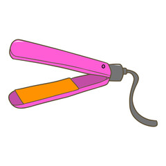 hair straightener illustration hand drawn isolated vector