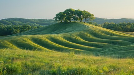 Obraz premium A beautiful meA beautiful meadow with hills.adow with hills.