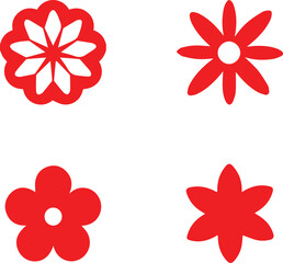 Set of Vectorized Flowers