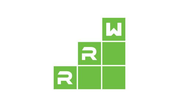 RRW initial letter financial logo design vector template. economics, growth, meter, range, profit, loan, graph, finance, benefits, economic, increase, arrow up, grade, grew up, topper, company, scale