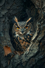 A beautiful owl in the wild