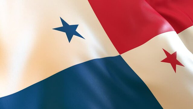 Panama Flag Close up Side Angle 3d render