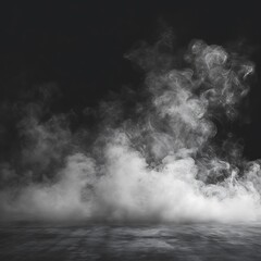 A black and white photo of smoke and steam - obrazy, fototapety, plakaty