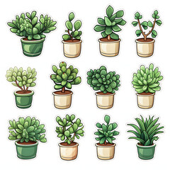 Fototapeta premium Jade Plant In Pot Indoor Succulent Isolated On White Background