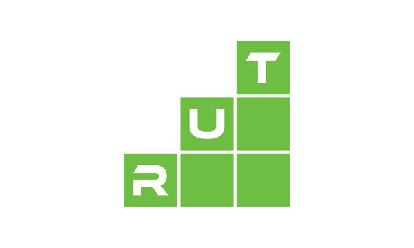 RUT initial letter financial logo design vector template. economics, growth, meter, range, profit, loan, graph, finance, benefits, economic, increase, arrow up, grade, grew up, topper, company, scale