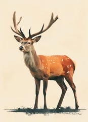 Zelfklevend Fotobehang Geometric Illustration of a deer © kitti