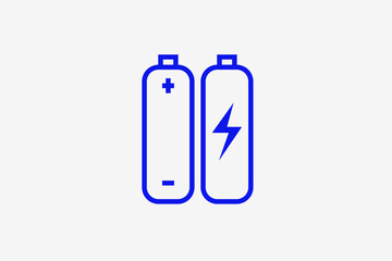 batteries illustration in line style design. Vector illustration.