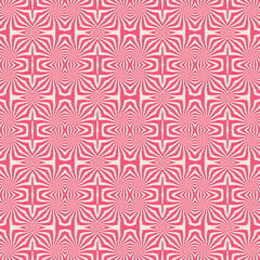Seamless abstract monochrome geometric pattern. Dark pink ornament on a cream background. - 754686938