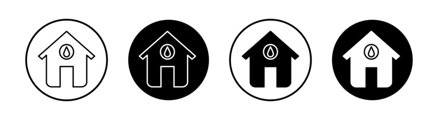 Home air humidity icon mark in filled style