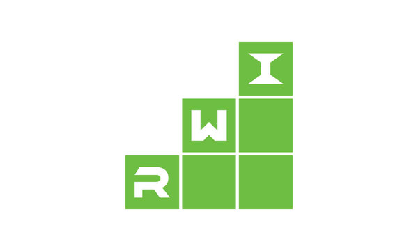 RWI initial letter financial logo design vector template. economics, growth, meter, range, profit, loan, graph, finance, benefits, economic, increase, arrow up, grade, grew up, topper, company, scale
