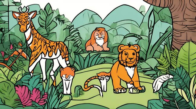 animal life in a tropical forest