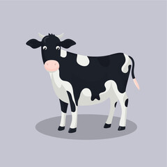 cow flat vector cartoon style...