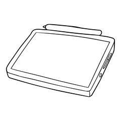 tablet illustration hand drawn outline isolated vector