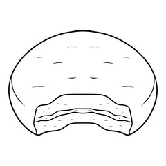 Choco pie illustration hand drawn outline isolated vector