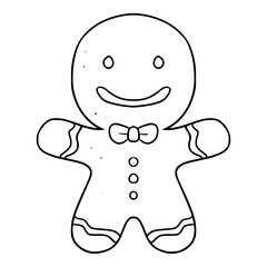 gingerbread illustration hand drawn outline isolated vector