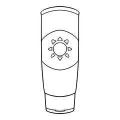 sunscreen cream illustration hand drawn outline isolated vector