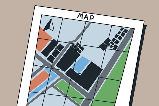 Map paper frame atlas background cartoon stye