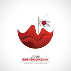 japan independence day. japan independence day creative ads design Feb 11. vector, 3D illustration.