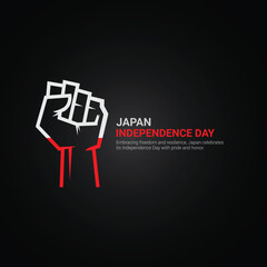 japan independence day. japan independence day creative ads design Feb 11. vector, 3D illustration.