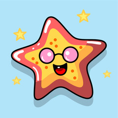 starfish summer holiday cartoon