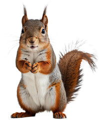 Obraz premium Squirrel isolated on transparent background. Generative AI.