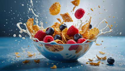 photo fruit salad spilling on the floor was a mess of vibrant colors and textures generative ai