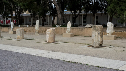 View of the archaeological site of Carthage located at Byrsa Hill, in the heart of the Tunis...