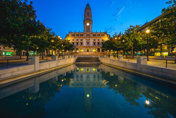 porto city hall, a neoclassic landmark located in porto, protugal