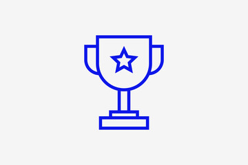 trophy cup illustration in line style design. Vector illustration.