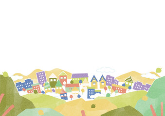 街並みのイラストフレーム