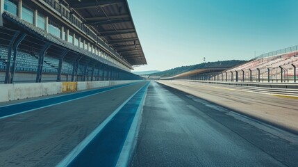 Fototapeta premium A racetrack background featuring an outdoor race track arena 
