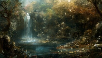 Obraz na płótnie Canvas waterfall in the woods