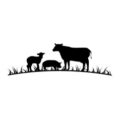 Cow with pig silhouette