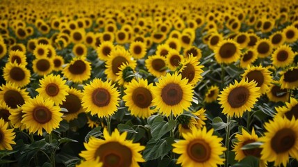  A vast field of sunflowers