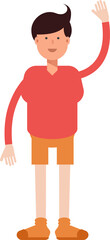 Boy Student Raising Hand Illustration
