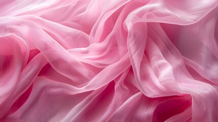 Pink lightweight fabric mesh, texture of the fabric, beautifully draped background.