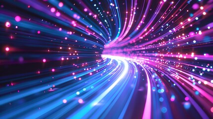 Fototapeta premium Abstract technology background of high speed global data transfer.