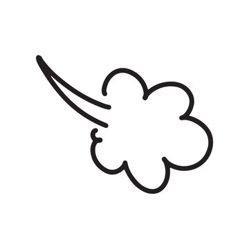 プッと風を感じる　吹き出しあるいは溜息の漫符　シンプルイラスト