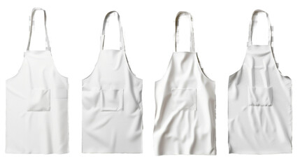 Apron Ensemble: Chef's Kitchen Garments in 3D Rendering, Transparent Background Top View Cook's Uniforms for Creative Designers.