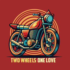 Biker custom chopper motorcycle, vector illustration.Motorcycle t shirt design
