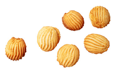 Shortbread cookies isolated on white background