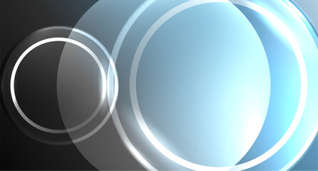 Neon glass circle copyspace for your text or product presentation geometric background. Vector illustration For Wallpaper, Banner, Background, Card, Book Illustration, landing page