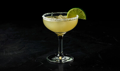 margarita displayed on a glass. cocktail alcohol photography product.
