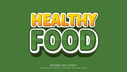 healthy food text effect template editable design for business logo and brand
