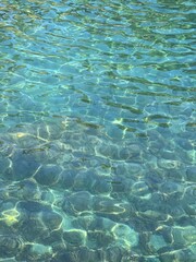 Turquoise blue sea water beautiful surface.