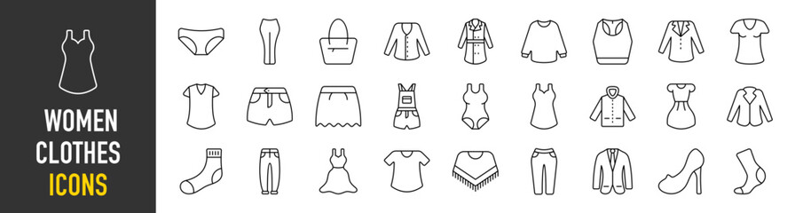 Women Clothes icons vector illustration