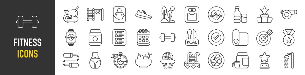 Fitness icons vector illustration